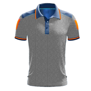 Polo à manches courtes pour homme, coupe ajustée, imprimé géométrique, polyester respirant, toutes saisons, haut de sport - Product Image 4