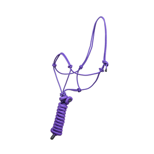 Purple 4 Knot Stiff Polyester Horse Training Rope <b>Halter</b> with 10 Feet Matching Lead Rope Adjustable Durable OEM Bulk - Product Image 2