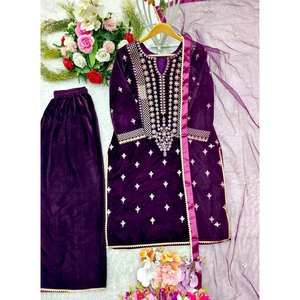 Hermosos conjuntos modestos Party Wear Top y Fancy Dupatta Elegante DISEÑO DE Sharara - Product Image 4