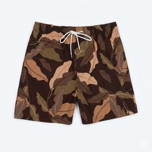 Men's Front Logo <b>Elastic</b> Waist 100% Polyester Breathable Windproof Anti-Wrinkle Eco-Friendly Summer Casual Shorts - Product Image 3