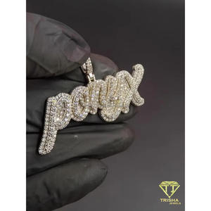Collar con Nombre Personalizado, Diamante Moissanite, Estilo Hip Hop, Colgante con Incrustaciones de Diamantes, Joyería de Lujo, Regalo - Product Image 6