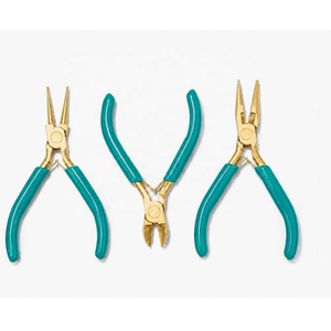 Stainless Steel Jewelry Pliers <b>Set</b> With <b>Pink</b> Purple Blue Handles For DIY Beading Wirework Craft <b>Tools</b> - Product Image 2