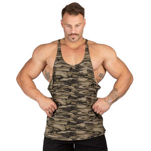 Débardeur Stringer Homme Personnalisé pour la Musculation et le Fitness – T-shirt Sans Manches Respirant en Polyester/Coton Tricoté Écologique - Product Image 1