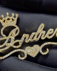 Colgante de Plata de Ley 925 Personalizado con Letra Inicial en Cursiva, con Moissanita y Baño de Rodio/Oro, Diseño de Corazón - Product Image 2