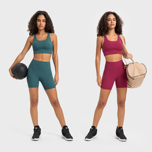 Top Deportivo Sin Costuras Acanalado Morado Claro para Mujer, Sujetador Deportivo Halter Sin Varillas con Espalda Cruzada para Yoga - Product Image 3