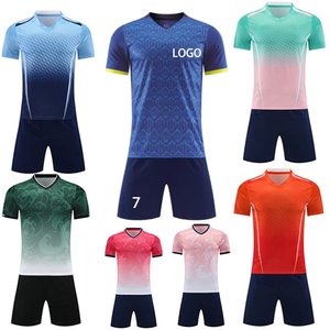 Ensemble de maillots de football pour enfants et hommes, imprimés par transfert thermique, dernière collection, haute qualité, extensible, respirant, manches courtes, 100% coton - Product Image 4