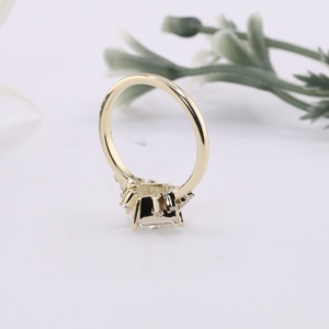 Élégant ensemble de bagues en or jaune massif avec boussole, style princesse, anneau de laboratoire, vintage, motif étoile, cluster, solitaire, pour fiançailles, cadeau, bijoux - Product Image 4