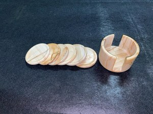 Posavasos de Travertino y Ónix Natural con Soporte, Juego de Posavasos de Piedra Antideslizantes, Accesorios Elegantes para Mesa de Centro - Product Image 4