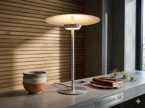 Lampe de table minimaliste en alliage d'aluminium KTT-240608-14A, LED blanc chaud, intensité réglable, interrupteur à bouton-poussoir, décoration de salon - Product Image 2
