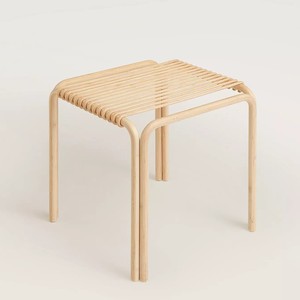 Triangle light wood counter <b>stool</b> natural rattan ottoman <b>stools</b> eco friendly home furniture - Product Image 2
