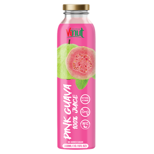 Botella de vidrio de 300ml, bebida de jugo de guayaba Rosa 100%, proveedores de Vietnam, fabricantes de guayaba Rosa fresca directamente de la granja - Product Image 1