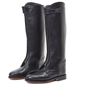 Botas de montar a caballo de cuero transpirable para hombre, color marrón, con cordones, largas hasta la rodilla - Product Image 6