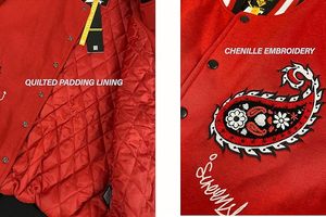 Chaqueta Varsity Extra Grande y Elegante para Hombre – Chaqueta Bomber Retro Universitaria con Forro Interior Suave, Puños Acanalados, Duradera - Product Image 6