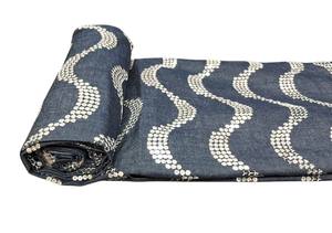 Tela de Mezclilla Azul Marino Tejida de Alta Demanda para Ropa de Niñas y Vestidos de Noche, Ligera y Estampada, Accesorios de Moda - Product Image 3