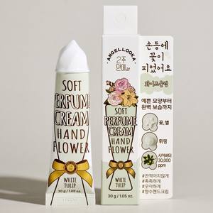 Crème parfumée pour les mains Angellooka Korean Hand Flower avec beurre de karité et minéraux (Tulipe blanche) 30g - Product Image 1