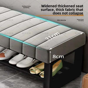 Oslo <b>Compact</b> Nordic <b>Shoe</b> <b>Storage</b> Bench Slim Space-Saving Slipper Rack Organizer for Modern Bedrooms and Living Rooms - Product Image 4