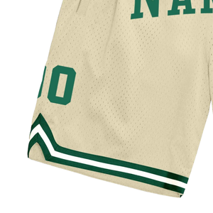 Shorts de basket-ball en mesh sublimé vert pour hommes, tissu respirant, uniforme de basket-ball, entraînement, compétition, vêtements de performance - Product Image 5
