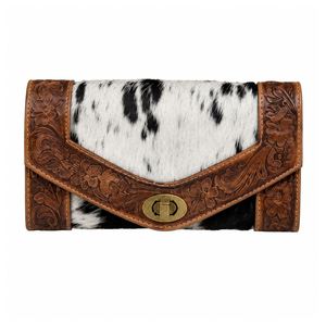 Women's Genuine Leather Clutch Wallet Western Floral Zipper Closure Luxury Handcrafted <b>Long</b> <b>Purse</b> Card Organizer - Product Image 1