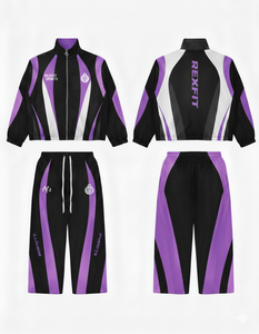 Ensemble de survêtement réfléchissant tendance 2025 pour hommes avec impression personnalisée, coupe-vent, service OEM, combinaison zippée pour hommes - Product Image 6