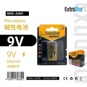ถ่านอัลคาไลน์ ExtraStar 9V 550mAh สำหรับอุปกรณ์อิเล็กทรอนิกส์ - Product Image 1
