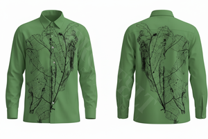 เสื้อเชิ้ตทำงาน เสื้อผ้าสำนักงาน ระบายอากาศได้ดี แขนยาว พิมพ์ลายใบไม้ตามสั่ง รับผลิตแบบ OEM ODM เสื้อเชิ้ตผู้ชาย - Product Image 3
