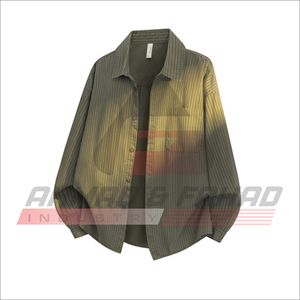 Chemise boutonnée à manches longues pour homme, bleu foncé, couleur unie, tricotée, décontractée, respirante, 100% soie - Product Image 2