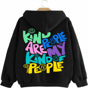 Sweat-shirt à capuche unisexe imprimé dessin animé Alien Universe, coupe classique, en coton noir, style streetwear décontracté, hiver, délavé à l'acide, séchage rapide - Product Image 5