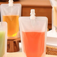Pochette de boisson pour thé au lait Boba avec bec verseur de 15 mm, sachet d'emballage liquide en plastique mat autoportant