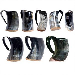 Tazas de Cerveza de Cuerno de Buey Hechas a Mano, 100% Naturales, Diseño de Cuerno, 500 ml, Ecológicas, Aptas para Lavavajillas, Estilo Americano, con Tapa de Bambú, para Cumpleaños, Senderismo - Product Image 3