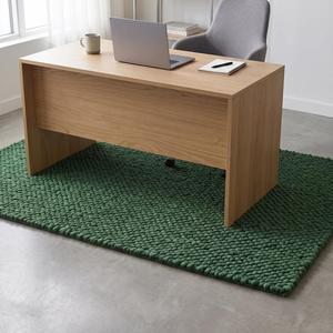 Modern Emerald Green Wool Handwoven Loop Pile Anti-Slip Chunky <b>Pebble</b> <b>Rug</b> Textured Handmade Area Living Room Bedroom Home Decor - Product Image 3