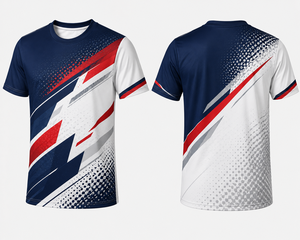 T-shirt sportif à manches courtes pour homme, col rond, motif uni, séchage rapide, tricoté, 100% polyester, impression par sublimation, respectueux de l'environnement - Product Image 3