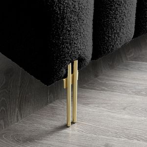 Panca Ottomana Moderna da Ingresso a 2 Posti in Tessuto Sherpa da 135 cm, Sgabello Divano Morbido, Poggiapiedi Elegante, Panca Finale per Letto - Product Image 4