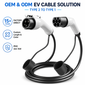 Câble de charge EV portable 7kW 5m IP65 TPU, vente en gros, Type 2 vers Type 1, IEC 62196, 32A SAE J1772 pour PHEV - Product Image 1