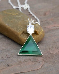 Colgante de Estrella de David de Cuarzo Verde, Collar de Geometría Sagrada, Piedra Energética Espiritual, Joyería de Regalo Unisex - Product Image 5