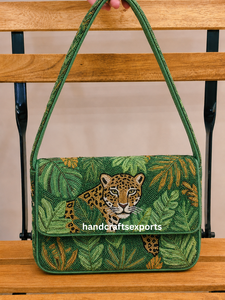 Sac à bandoulière perlé artisanal, tendance, de luxe, robuste, sûr, léger, écologique, personnalisable, motif floral perroquet, coloré - Product Image 4