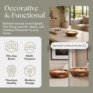 Portavelas de madera de teca hecho a mano con chimenea de vidrio - Venta al por mayor desde India - Product Image 5