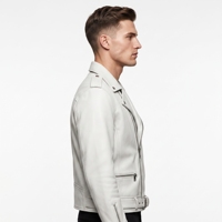 Dumela Nouvelle Veste Bomber en Cuir Gaufré Décontractée pour Homme, Coupe Droite, Bouton Unique, Couleur Unie, Service OEM, Noire, Séchage Rapide, Respirante