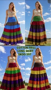 Women's 100% Silk Floor-Length Straight <b>Skirt</b> with Digital Printed <b>Floral</b> Design Embroidery Tiers - Product Image 5