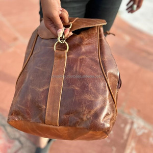 Mochila de cuero crujiente de grano completo de nuevo diseño, mochila multiusos de estilo Vintage, gran oferta, bolso de cuero Real, producto a granel al por mayor - Product Image 4