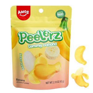 Caramelos de goma pelables con sabor a plátano AMOSS Peelerzz, 6 oz/170 g, hechos con jugo de fruta real, en bolsa resellable para mantener la frescura en movimiento. - Product Image 3