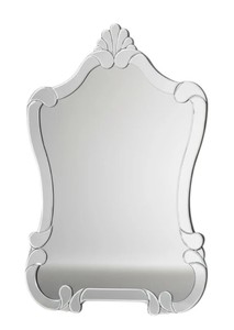 Elegante Espejo de Cristal Veneciano con Grabados Florales Ornamentales, Bordes Biselados y un Encanto Vintage Sofisticado - Product Image 1