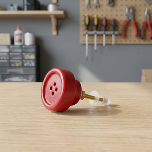 Perilla redonda de plástico roja para gabinete, con tornillo, fácil instalación, para cocina, armario, cajón, estilo contemporáneo - Product Image 5