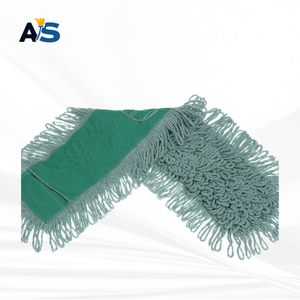 A&S Durable 5x4 Grey Green Dust <b>Mop</b> with Synthetic Cotton Fibers Cut-End Design and Deep Green Backing for Multi-Floor Cleaning - Product Image 3