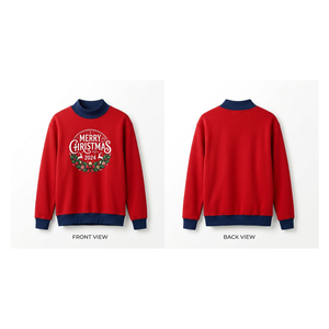 <b>Women</b> <b>Christmas</b> Best Selling 2026 MockNeck Pullover <b>Sweatshirt</b> Front Logo OEM Casual Holiday Long Sleeve Top Loose fit - Product Image 6