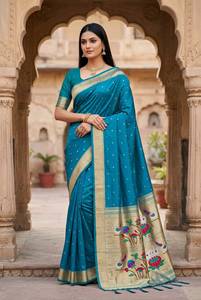 Sari en soie violette douce et lustrée, style Banarasi, orné de fleurs Zari, pour femmes, pour fêtes, mariages, vêtements ethniques, collections de saris en soie - Product Image 4