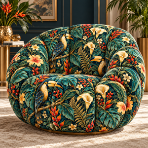 Tissu d'ameublement tissé léger et respirant PRANIKA INTERNATIONAL, motif personnalisé Tucan Bleu Teal, pour la décoration intérieure - Product Image 4