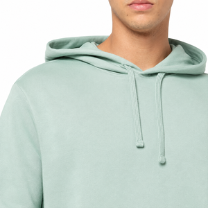 เสื้อฮู้ดผู้ชายสีเขียวมิ้นท์ ทรงปกติ สีพื้น ผ้าฝ้าย สวมใส่สบายสำหรับฤดูหนาว มีกระเป๋า ดีไซน์เรียบง่าย แห้งเร็ว ผ้าฟลีซ - Product Image 5