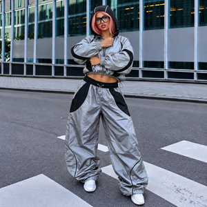 Wholesale 120 GSM <b>Womens</b> <b>Windbreaker</b> Outfit Taslan <b>Windbreaker</b> Matching Set for <b>Womens</b> Streetwear Brands - Product Image 6