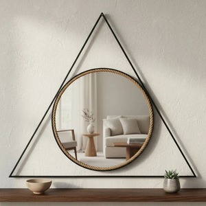Espejo de Pared con Marco de Latón Arqueado, Diseño Decorativo Tradicional, 6 mm de Grosor, para Interiores del Hogar - Product Image 6