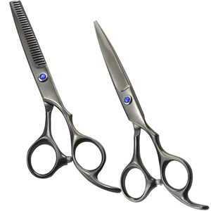 Juego de 2 Tijeras de Peluquería Profesionales de 6 Pulgadas, con Logotipo Personalizado, de Acero Inoxidable, Duraderas, Tijeras de Corte y de Entresacar - Product Image 1